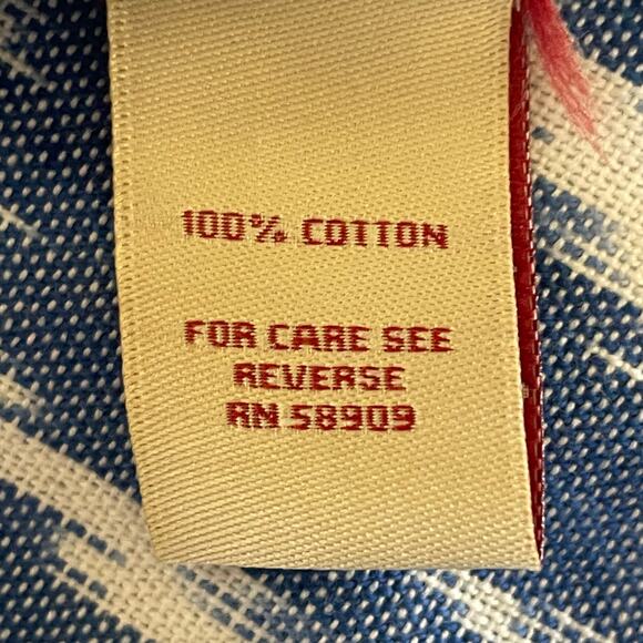 Reba Blue White Ikat Print Floral Embroidered Boho Top MEDIUM Peplum Western - Picture 10 of 10